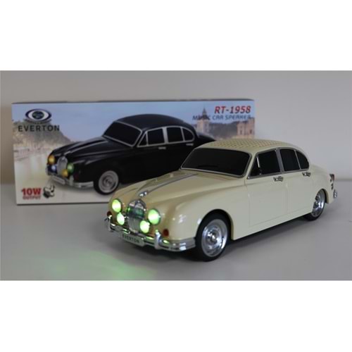 EVERTON RT-1958 Bej Arabalı Bluetooth Fm-Usb-Tf-Aux Şarjlı Nostaljik Radyo