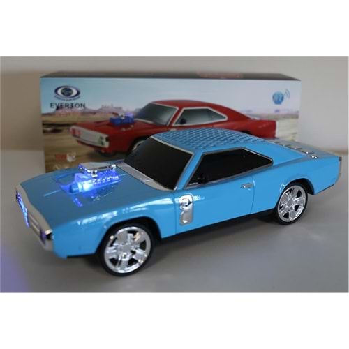 EVERTON RT-1959 Mavi (Blue) Arabalı Bluetooth Fm-Usb-Tf-Aux Şarjlı Nostaljik Radyo