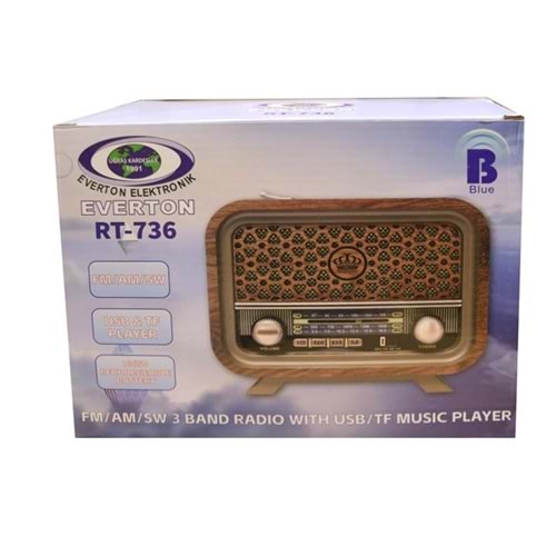 Everton RT-736 Bluetooth-USB-SD-FM Şarjlı Nostaljik Radyo 