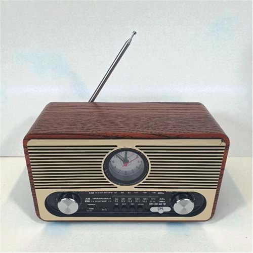 Everton RT-566 Bluetooth-USB-SD-FM Şarjlı Saatli Nostaljik Radyo 