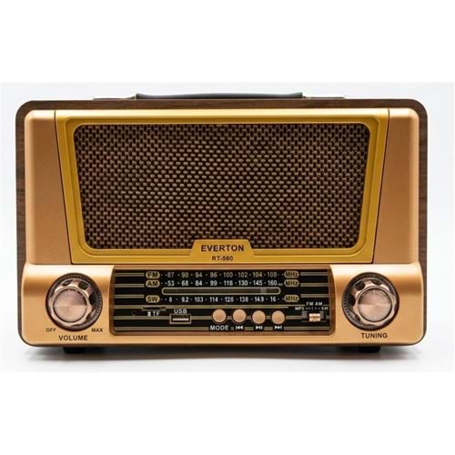 Everton Rt-580 Bluetooth Fm-Usb-Tf-Aux Şarjlı Nostaljik Radyo