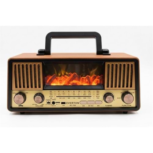 Everton Rt-703 Bluetooth Fm-Usb-Tf-Aux Şarjlı Nostaljik Radyo