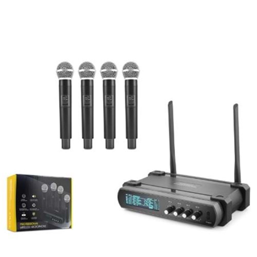 Hadron Hdx2792 Kablosuz 4-Mikrofon Vhf Siyah