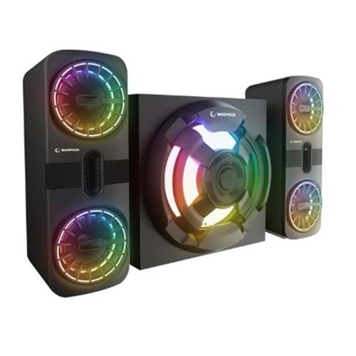 Rampage RMS-311 SHARD 2+1 80W Siyah USB,FM,Bluetooth,HMDI,Optica Rgb Işıklı Speaker