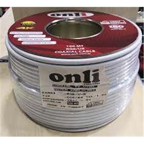 Onli ON-8001 RG6-U6 96 Tel 1,02 CCS-AL 100 metre Anten Uydu Kablosu