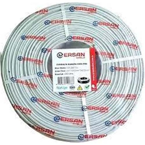 ERSAN ER-2201CU 2+1 1x0,22 mini Coax 2x0,22mm 100 metre CCTV Kamera Kablosu