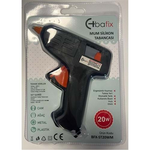 Bafix Mum Silikon Tabancası Siyah 20W