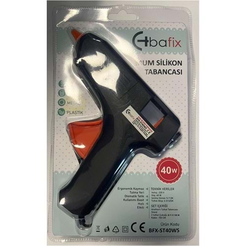 Bafix Mum Silikon Tabancası Siyah 40W