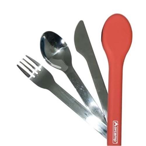 ORCAMP Çatal Kaşık Bıçak Seyehat Seti Turuncu 1970