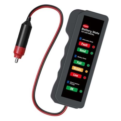Sline M-007 Dijital Akü Test Cihazı 12V LED Gösterge ile Akü Durumu Ölçer