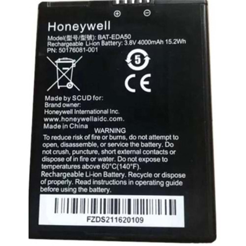Honeywell 50176081-001 Eda50 Orjinal Batarya 