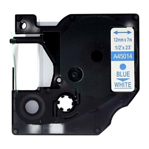 DYMO D1 Beyaz-Mavi Yedek Şerit 12mm x 7mt 45014 