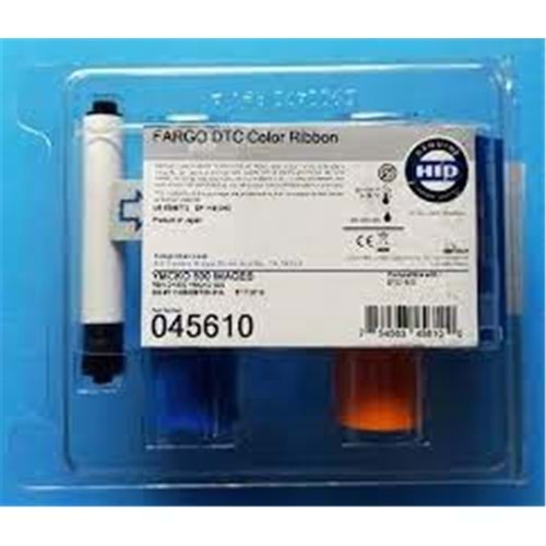 Fargo 045610 DTC1500 YMCk Renkli Ribbon Tek Yüze 500 Renkli Baskı