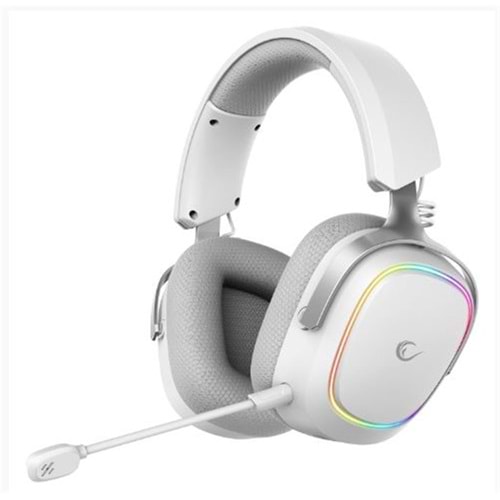 Rampage RETSU Beyaz-Gri Kablosuz 2.4G+ Bluetooth Kumaş Deri Earpad Mikrofonlu Oyuncu Kulaklığı