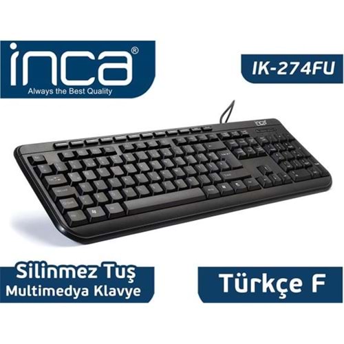 Inca IK-274FU f-usb Multimedya Black Laser Prınt Klavye