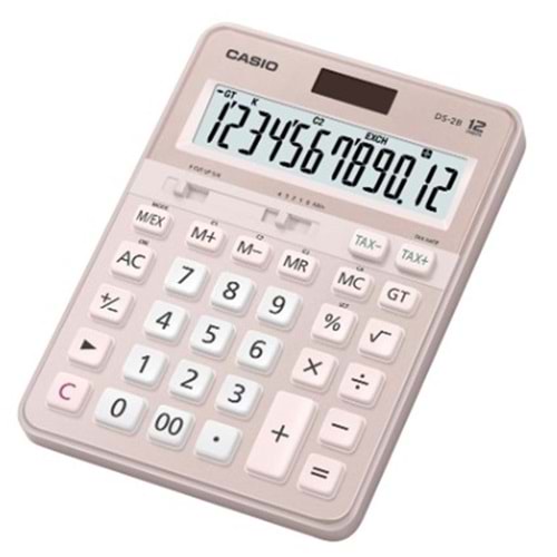 Casio DS-2B-PK Pembe Profesyonel 12 Hane Masa Üstü Hesap Makinesi
