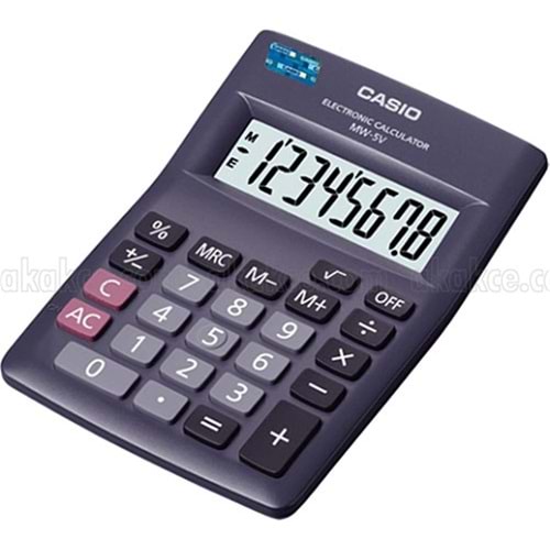 Casio MW-5V-BK 8 Hane Siyah Masa Üstü Hesap Makinesi