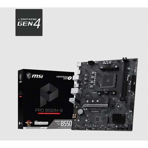 MSI PRO B550M-B DDR4 4600MHZ 1XHDMI 2XM.2 MATX AM4 (AMD AM4 5000/5000G/4000G/3000/3000G SERİLERİ İLE UYUMLU) 