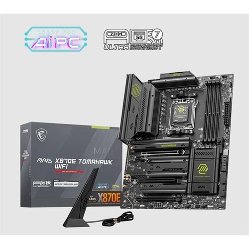 MSI MAG X870E TOMAHAWK WIFI DDR5 8400MT/S 1XHDMI 4XM.2 USB AM5 ATX(AMD AM5 9000/8000/7000 SERİLERİ İLE UYUMLU) 