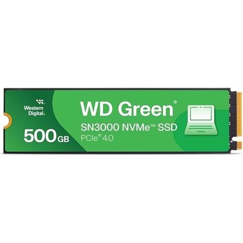 500 GB WD GREEN SN3000 PCI-4.0 5000MB/S 4100MB/S M2 NVME SSD WDS500G4G0E 