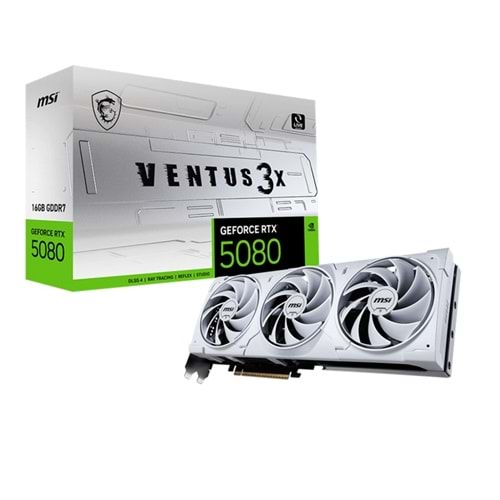 MSI GEFORCE RTX5080 16G VENTUS 3X OC WHITE 256BIT 1XHDMI 3XDP EKRAN KARTI 