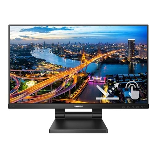 21.5 PHILIPS 222B1TC/00 IPS 4MS 75MHZ 1XVGA 1XHDMI 1XDP 1XUSB 3.2 FHD 1920X1080 HOPARLÖR DOKUNMATİK EKRAN VESA SİYAH 