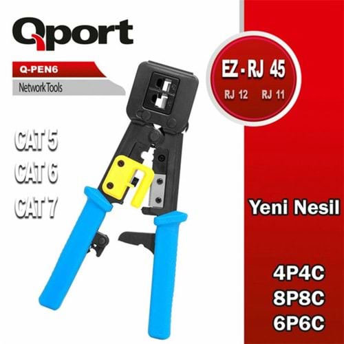 QPORT Q-PEN6 RJ45/RJ11/RJ12 YENİ NESİL PENSE 