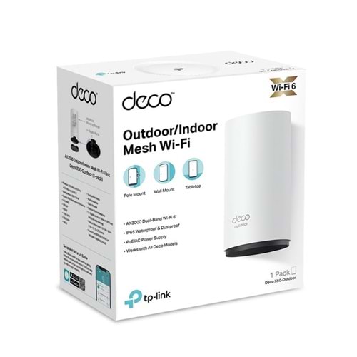 TP-LINK DECO X50-OUTDOOR AX3000 MESH EV WIFI6 SİSTEMİ (TEKLİ) 