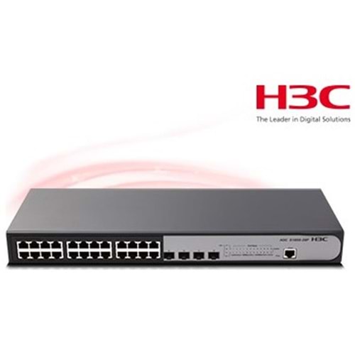 H3C 9801A1Q8 S1850-28P 24 PORT GIGABIT + 4X1GB SFP UPLINK YÖNETİLEBİLİR L2 RACKMOUNT SWITCH 