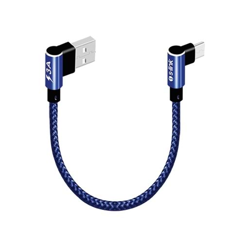 S-LINK SWAPP SW-C757 3A - 15 CM TYPE-C LACIVERT KILIFLI METAL -L- KABLO 