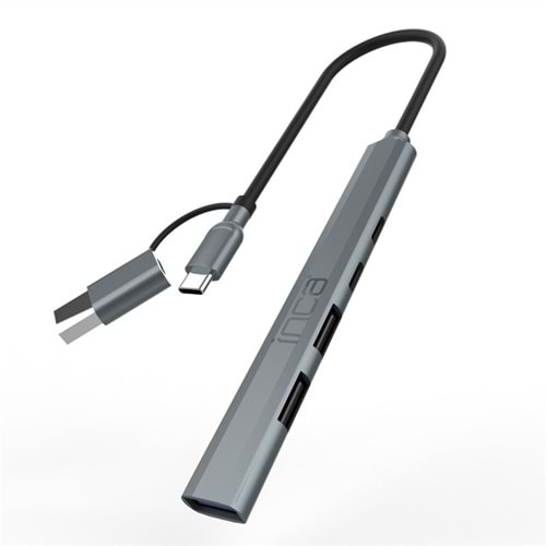 INCA IUTP-06T USB 3.0 TYPE-C 3.1 HUB 1 X USB 3.0 +2 X USB+TYPE-C+PD100W 2.0 ALUMINYUM KASA ÇOKLAYICI 