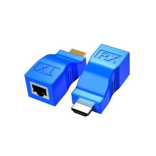 SENSEI 30 METRE HD-30 CAT6 HDMI EXTENDER İKİLİ MAVİ ADAPTÖR 