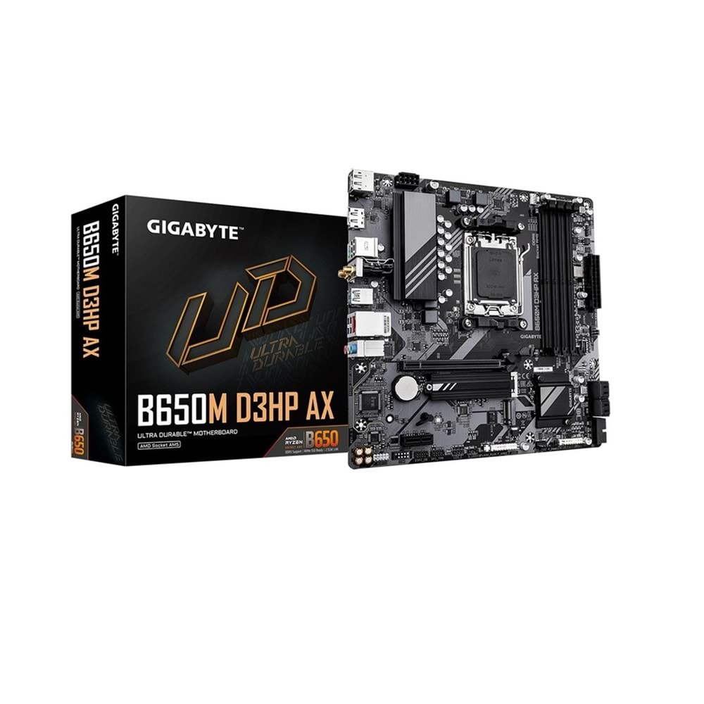 Gigabyte B650M D3HP Ax Amd B650 Am5 Ddr5 7600MHZ (Oc) Hdmı-dp M.2 Wi-Fi Rgb Matx Anakart
