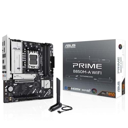 Asus Prime B850M-A WIFI 8000MHz (OC) DDR5 Soket AM5 M.2 HDMI DP mATX Anakart