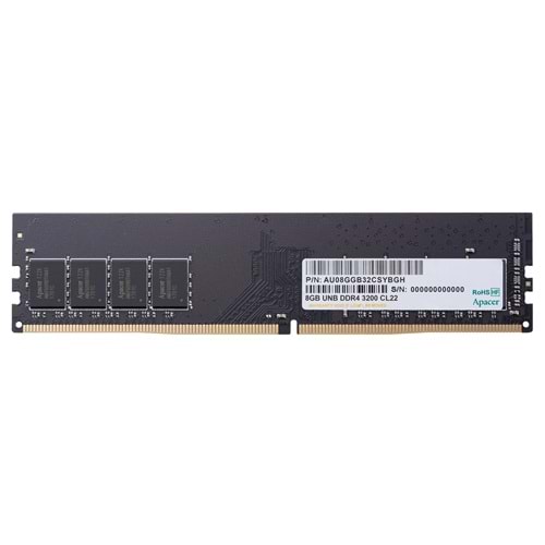 Apacer 8 GB (1x8GB) 3200Mhz CL22 DDR4 Ram (AU08GGB32CSYBGH) Pc Bellek