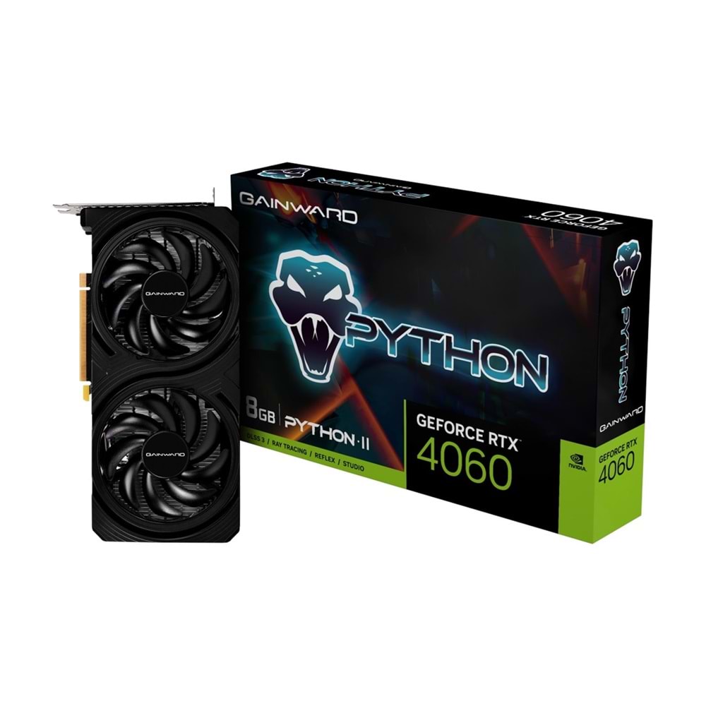 Gainward GeForce RTX4060 Python II 8GB GDDR6 128 Bit DLSS 3 Ekran Kartı