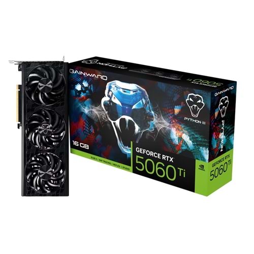 Gainward GeForce RTX5060Ti PYTHON III 16GB GDDR7 128Bit Gaming (Oyuncu) Ekran Kartı