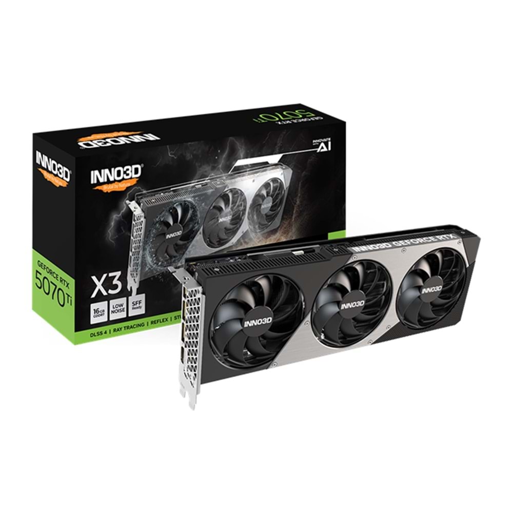 Inno3D GeForce RTX5070Ti x3 OC 16GB 256Bit GDDR7 3x DisplayPort 2.1b, 1x HDMI 2.1b Ekran Kartı 