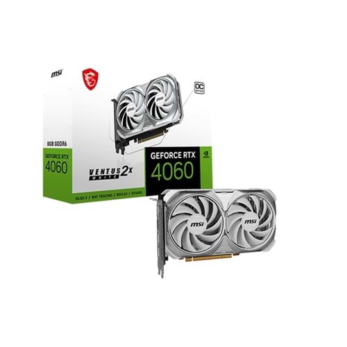 Msi GeForce RTX4060 Ventus 2X White 8G OC 8GB GDDR6 128Bit Ekran Kartı (3xDP 1xHDMI)