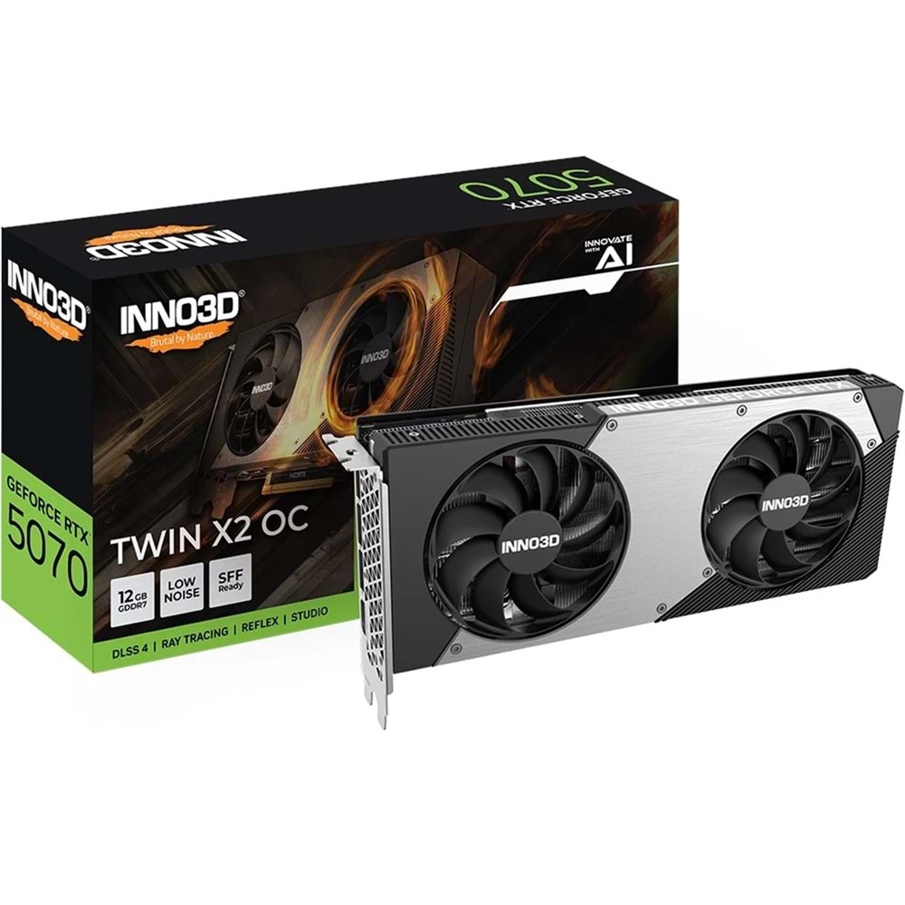 Inno3D GeForce RTX5070 Twin x2 OC 12GB GDDR7 192 Bit DLSS 4 Ekran Kartı
