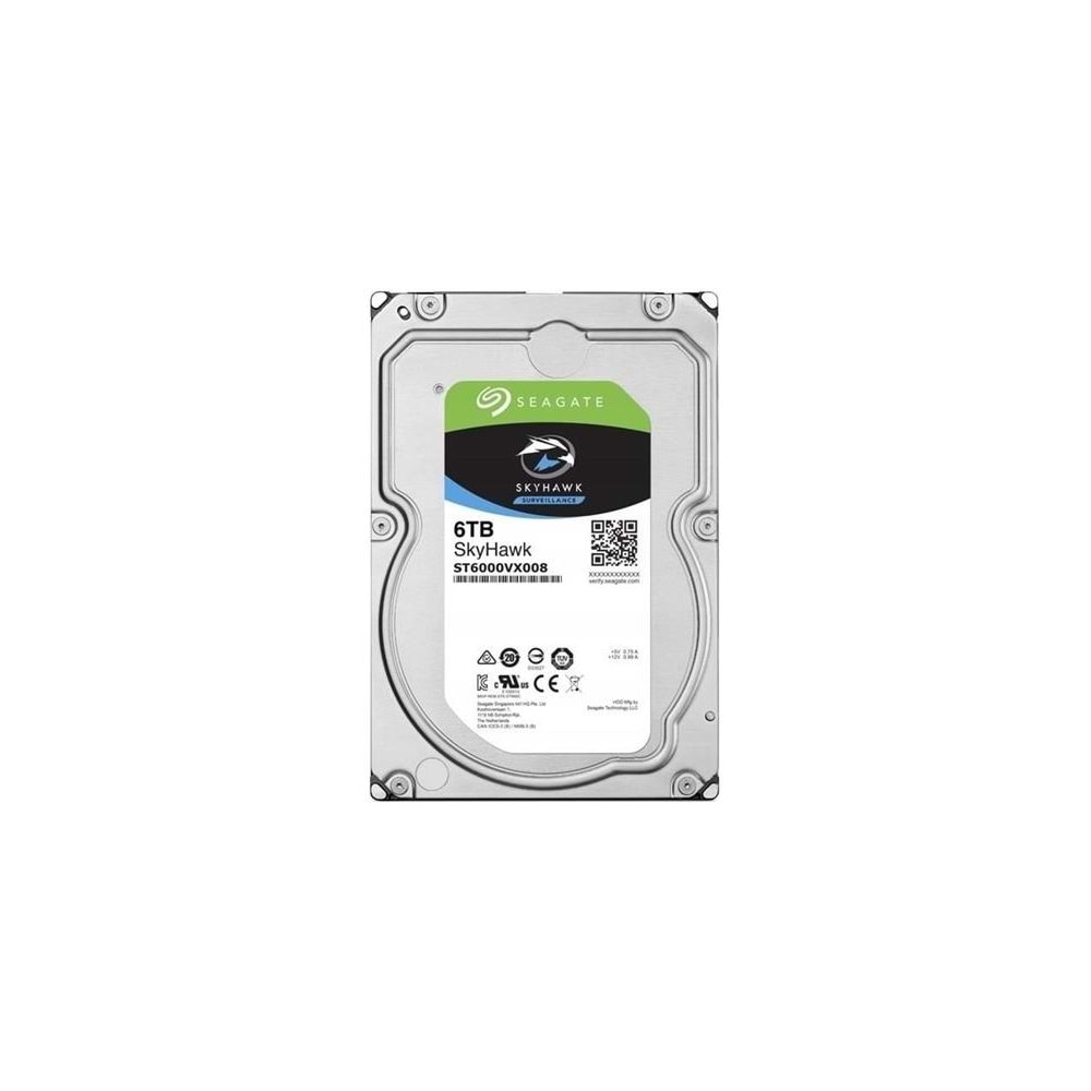 Seagate 6tb Skyhawk ST6000VX008 5900 Rpm 256MB Sata-3 Güvenlik Diski (Aknet İthalat)