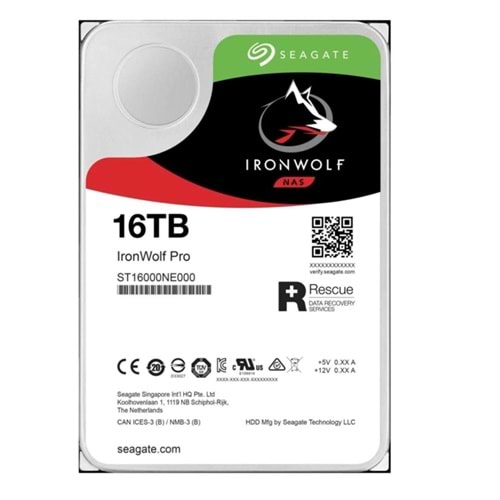 Seagate 16TB IronWolf ST16000NE000 SATA 3.0 7200 RPM 3.5