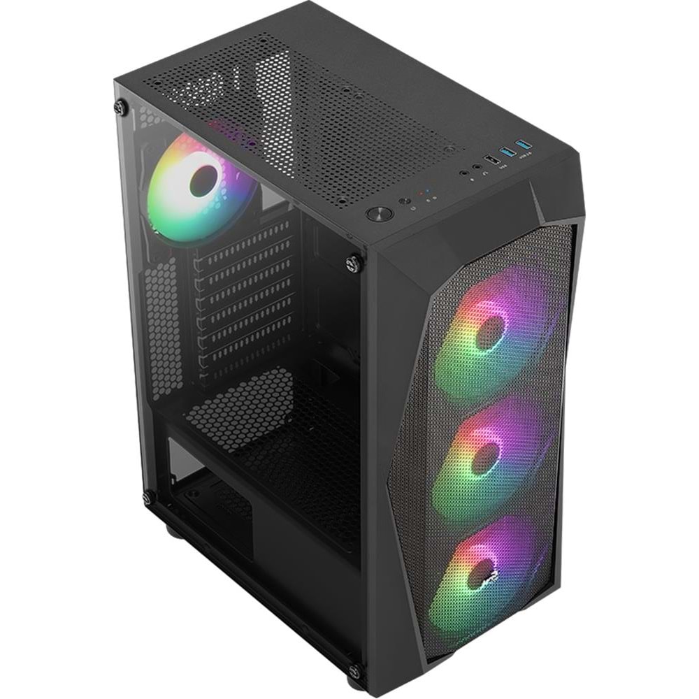 Aerocool AE-FLC-750BR 750W 80+ BR 4x120mm FRGB USB 3.0 Micro ATX-Mini ITX Siyah Kasa