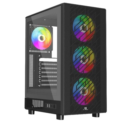 PowerBoost PB-A700B 750W 80+ BRONZE ATX USB 3.0 Rainbow Fanly Mesh Gaming Siyah Kasa 