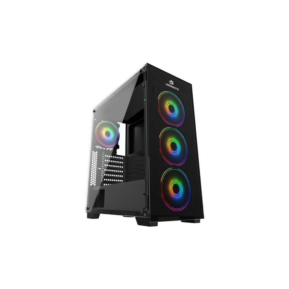 GameboosterGB-PE05B 600w 80+ USB3.0 Full Siyah Tempered Glass RGB Fanlı kasa