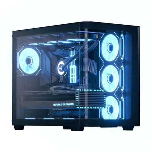 Aerocool AE P500C BK 4x12cm Mirror A-RGB Fanlı, Panoramik Tempered Panel, ATX 