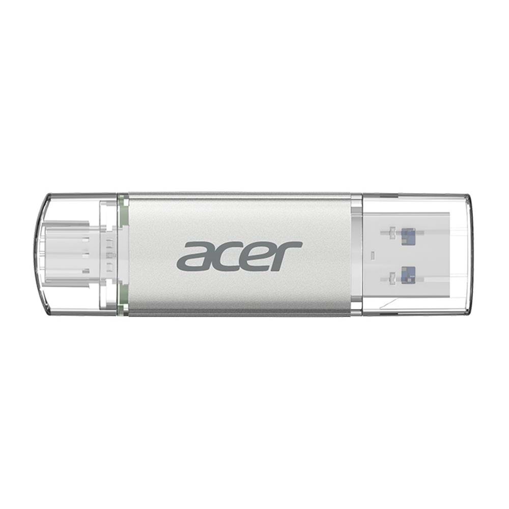 Acer 128GB USB 3.2 UT300-128GB USB-A+USB-C Çift Taraflı Metal Flash Bellek