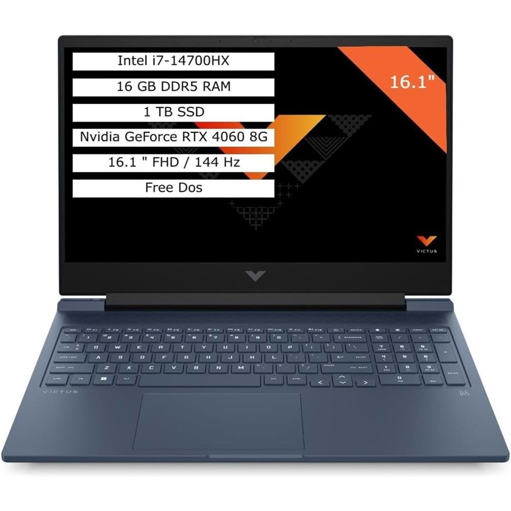 Hp 9J243EA Victus 16-r1041nt i7-14700HX 16G 1TB RTX4060 8GB 144 Hz 16.1 FHD FreeDOS Notebook