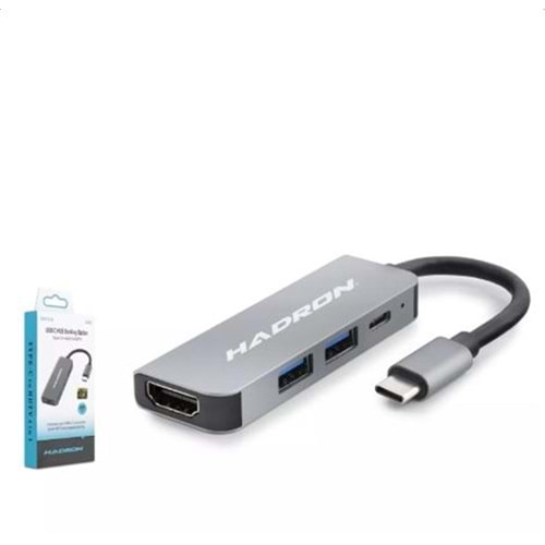 Hadron Hdx7840 Type-C To Hub Hdtv Hdmi 4K 30Hz + Type-C + 2-Usb3.0 4In1 Gri
