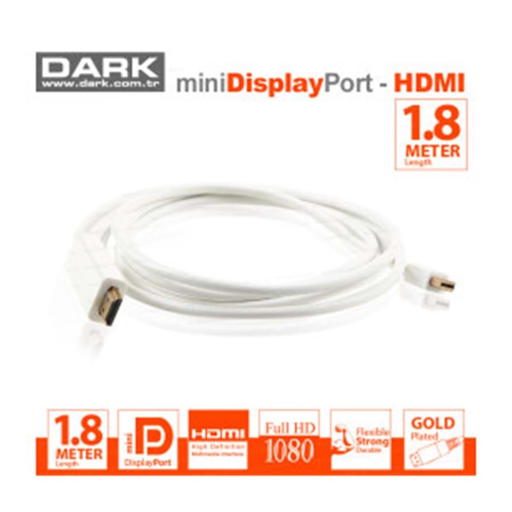 Dark MDPXHDMIL180 1.8mt Mini Displayport to Hdmı Kablo